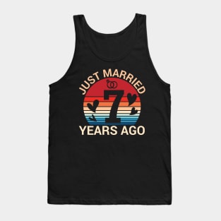 Just Married 7 Years Ago Husband Wife Married Anniversary Tank Top